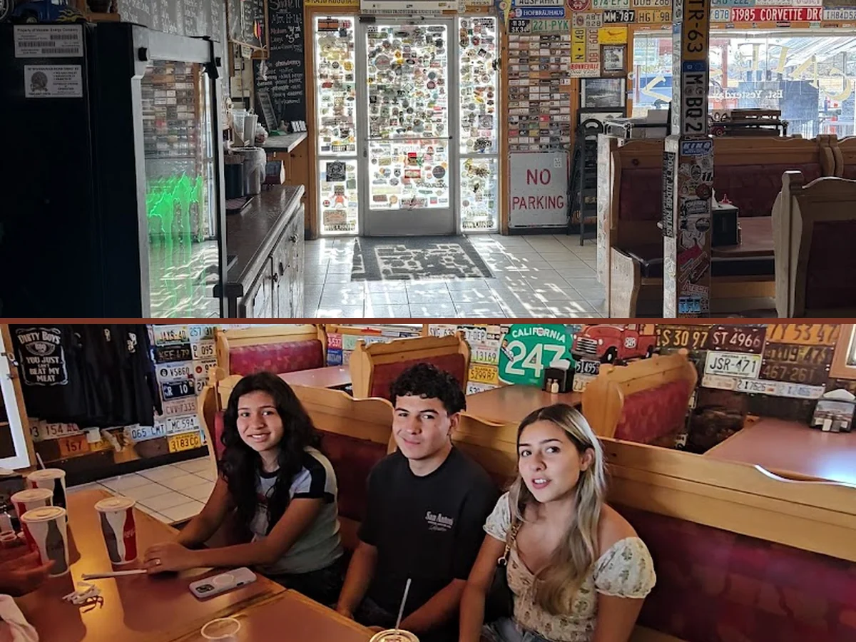 Restaurant interior with wheelchair-accessible seating nearby.